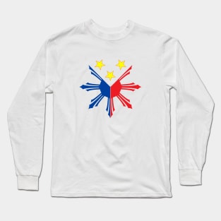 Filipino Sun and Stars Pinoy decal Long Sleeve T-Shirt